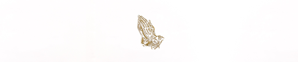 P FC 516 PK Praying Hands White Gold Faux FULL COUCH